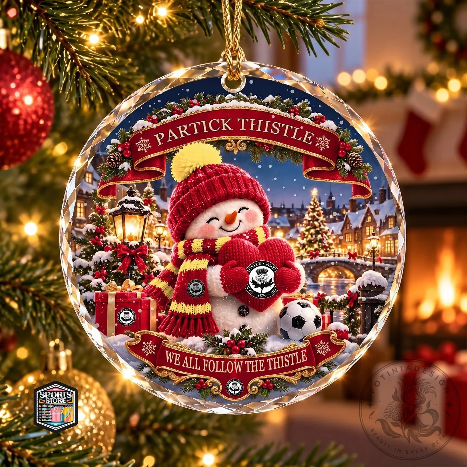 Partick Thistle Football Club Snowman Christmas Holiday Ornament 1 Partick Thistle Football Club Snowman Christmas Holiday Ornament