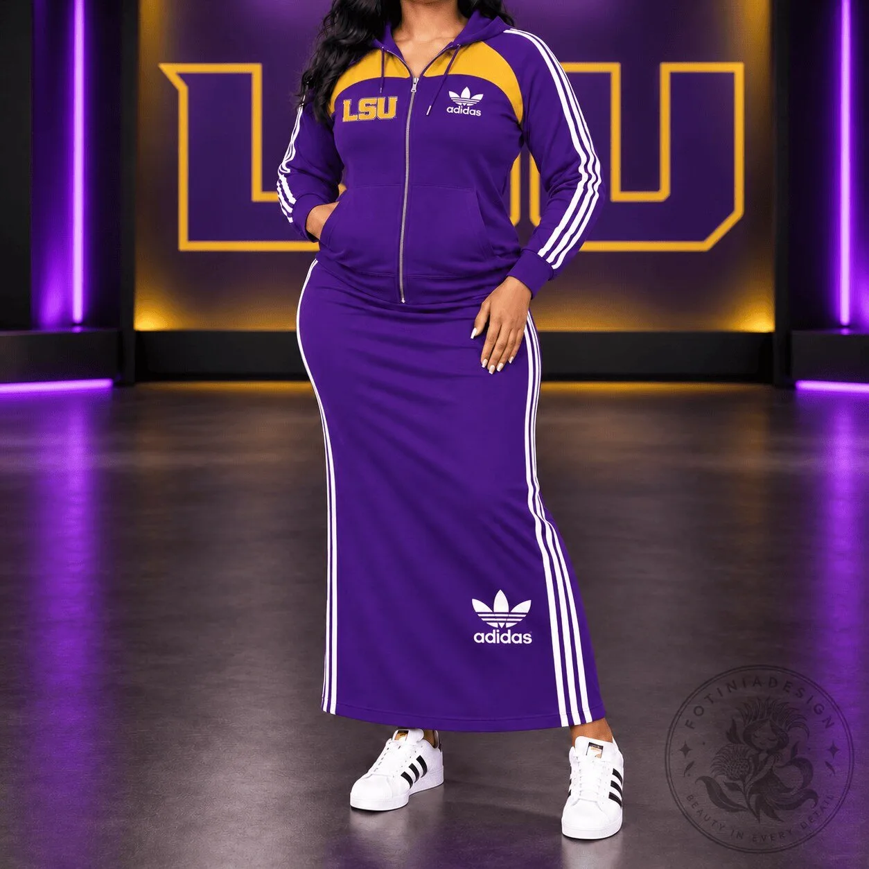 LSU Tigers Adidas Purple Zip Up Hoodie 3 LSU Tigers Adidas Purple Zip Up Hoodie